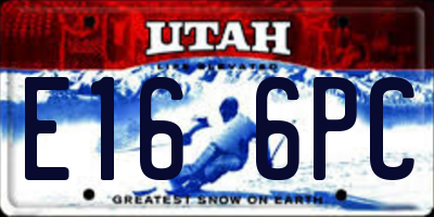 UT license plate E166PC