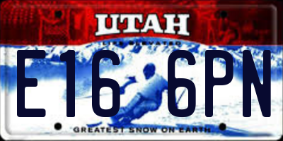 UT license plate E166PN