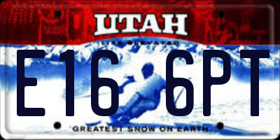 UT license plate E166PT