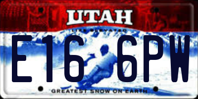 UT license plate E166PW