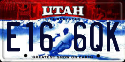 UT license plate E166QK