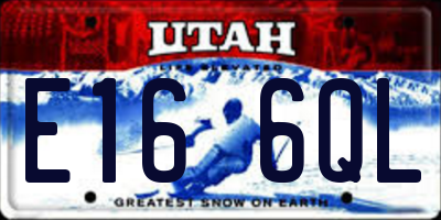 UT license plate E166QL