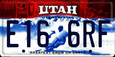 UT license plate E166RF