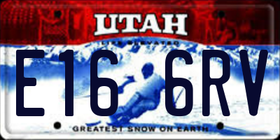 UT license plate E166RV