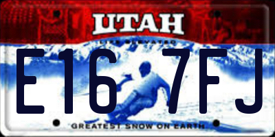 UT license plate E167FJ