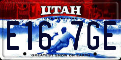 UT license plate E167GE