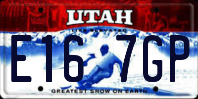 UT license plate E167GP