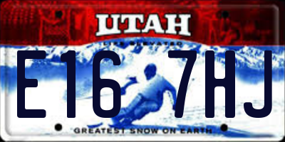 UT license plate E167HJ