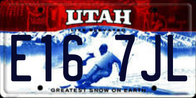 UT license plate E167JL