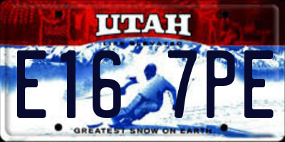 UT license plate E167PE