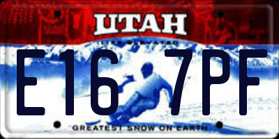 UT license plate E167PF