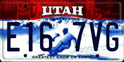 UT license plate E167VG