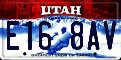 UT license plate E168AV