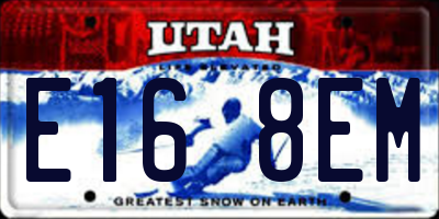 UT license plate E168EM