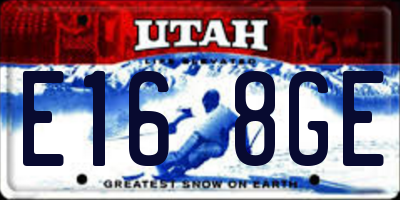 UT license plate E168GE