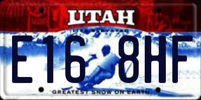 UT license plate E168HF
