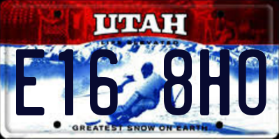UT license plate E168HO