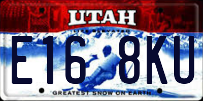 UT license plate E168KU