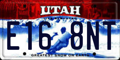 UT license plate E168NT