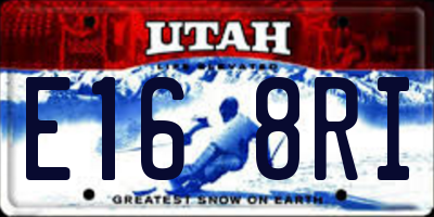 UT license plate E168RI