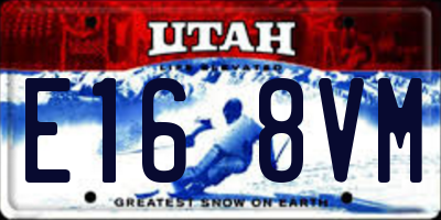 UT license plate E168VM
