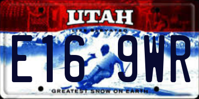 UT license plate E169WR