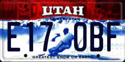 UT license plate E170BF