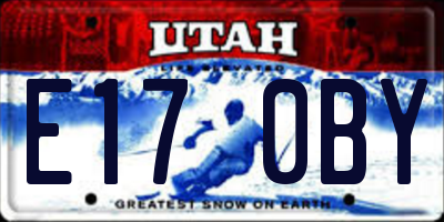 UT license plate E170BY