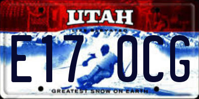 UT license plate E170CG