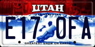 UT license plate E170FA