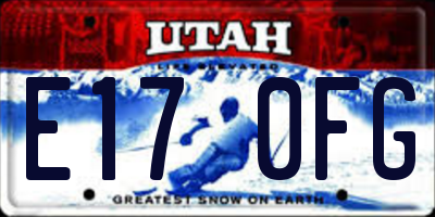 UT license plate E170FG