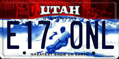 UT license plate E170NL