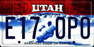 UT license plate E170PO