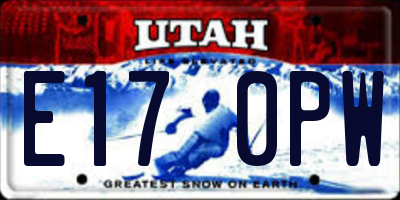 UT license plate E170PW