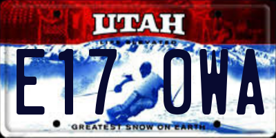 UT license plate E170WA