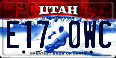 UT license plate E170WC