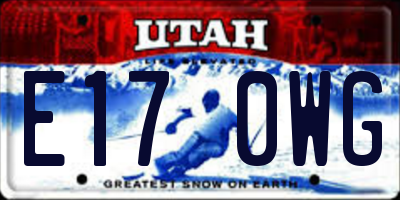 UT license plate E170WG