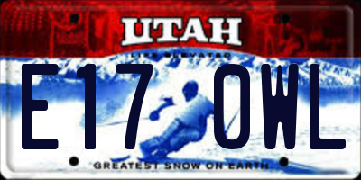 UT license plate E170WL