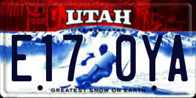 UT license plate E170YA