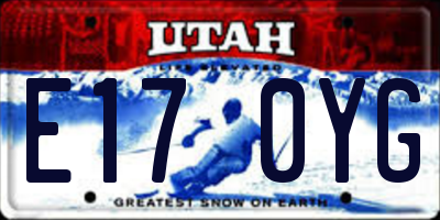UT license plate E170YG