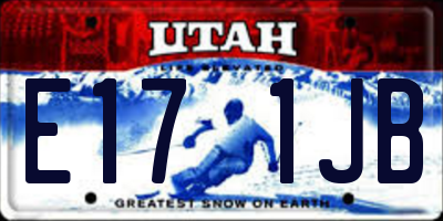 UT license plate E171JB