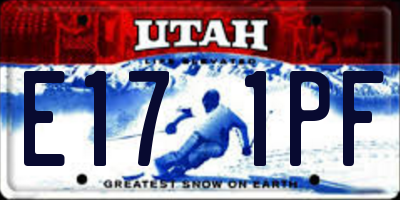 UT license plate E171PF