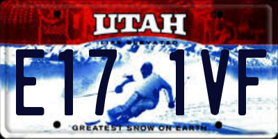 UT license plate E171VF