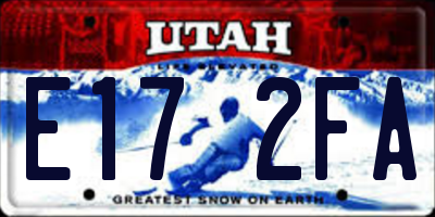 UT license plate E172FA