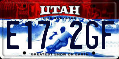 UT license plate E172GF