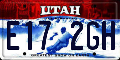 UT license plate E172GH