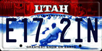 UT license plate E172IN