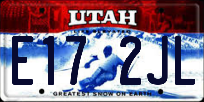 UT license plate E172JL