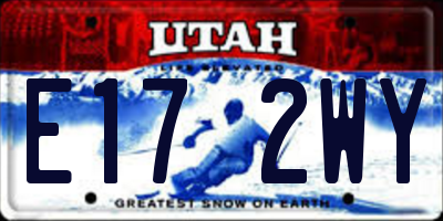 UT license plate E172WY