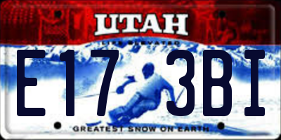 UT license plate E173BI